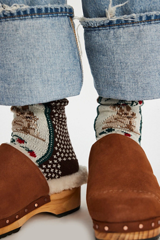 Forest And Friends Nordic Socks by Hansel From Basel at Free People in Bunny Love