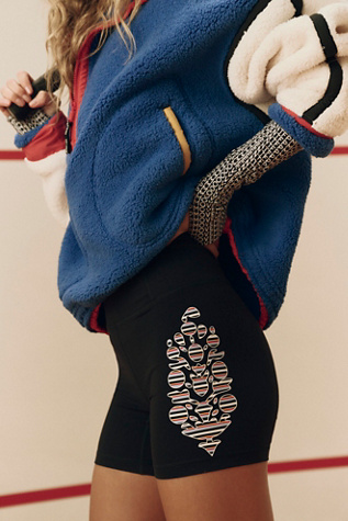 Never Better Logo Bike Shorts by FP Movement at Free People in Striped Logo, Size: XS