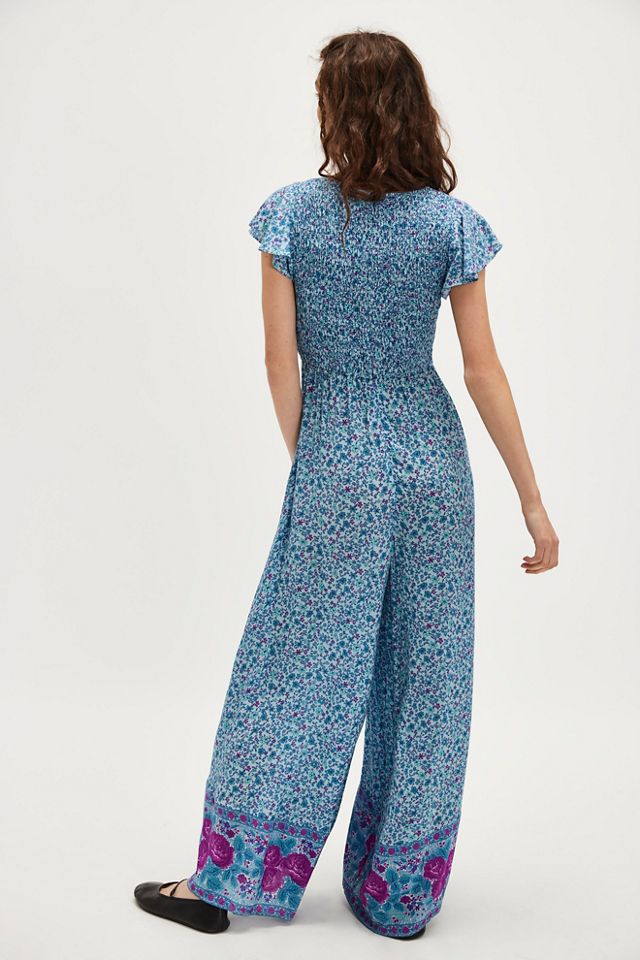 New Free People Intimately Nirvana Now Blue Granite Jumpsuit selling