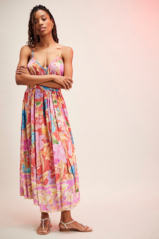 Spell Painter's Garden Maxi Dress At Free People In Crimson, Size: Medium