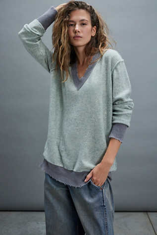 We The Free Yours Truly Pullover at Free People in Inox Combo, Size: XL