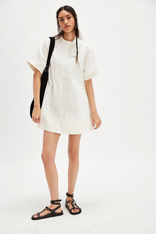 Harlow Mini Dress At Free People In Ecru, Size: Large