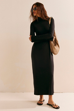 Essential Mockneck Midi by free-est at Free People in Black, Size: XL