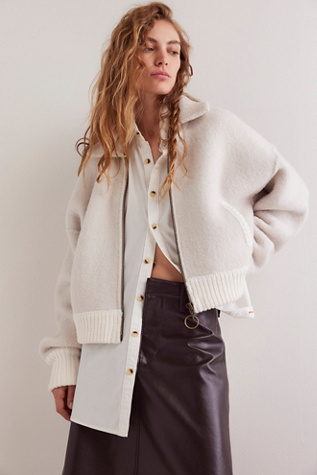 We The Free Always Sweater Jacket At Free People In Sea Salt Combo, Size: Large