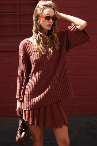 Kenzie Sweater Set by free-est at Free People in Brownstone, Size: XS