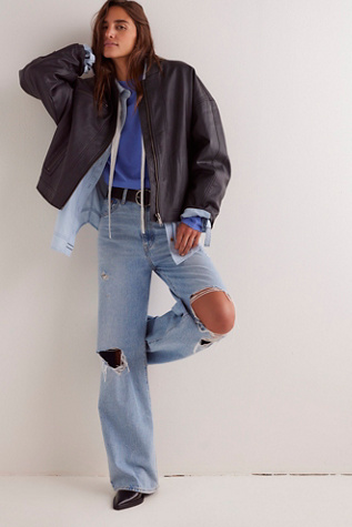 We The Free Vinny Vegan Bomber Jacket at Free People in Black, Size: L