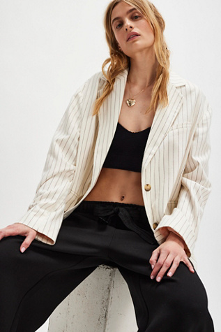 Reggie Blazer Jacket At Free People In Ivory Combo, Size: XS