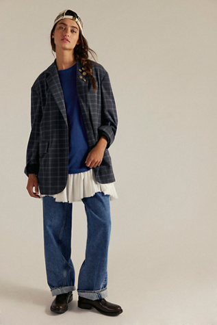 Reggie Blazer Jacket at Free People in Blue Combo, Size: Small