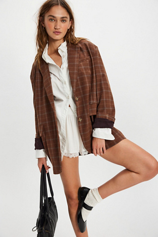 Blazer Reggie par Free People en Brown Combo, pour femme taille: XL