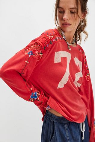 We The Free Lilith Tee at Free People in Red, Size: XS