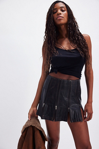 FP x Understated Leather Zipper Skirt