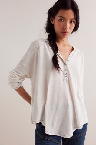 We The Free Arizona Henley at Free People in White, Size: Small