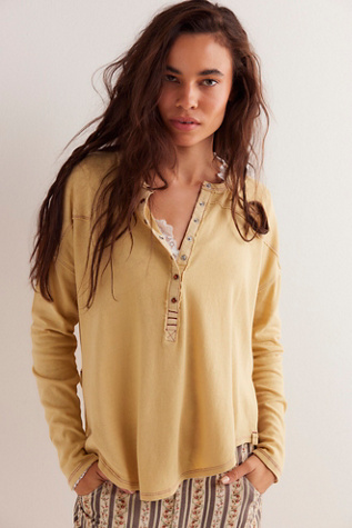 We The Free Arizona Henley at Free People in Jojoba, Size: Medium