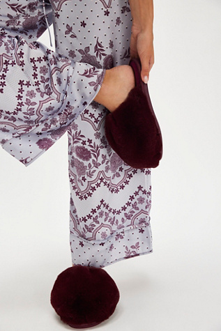 Женские тапочки FP Collection Snowball Slippers, цвет: Каберне искусственный мех — фото 2