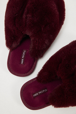 Женские тапочки FP Collection Snowball Slippers, цвет: Каберне искусственный мех — фото 3