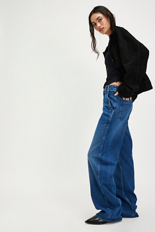 デニム・ジーパン Mother The Major Sneak Fray Jeans In Green Cotton Mother The Major Sneak Fray Jeans In Green Cotton | THE LIST