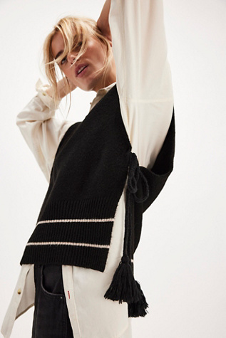 All Star Stripe Poncho Jacket At Free People In Black