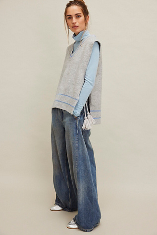 All Star Stripe Poncho Jacket by Free People in Grey
