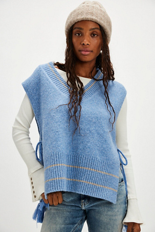 All Star Stripe Poncho Jacket at Free People in Heritage Blue