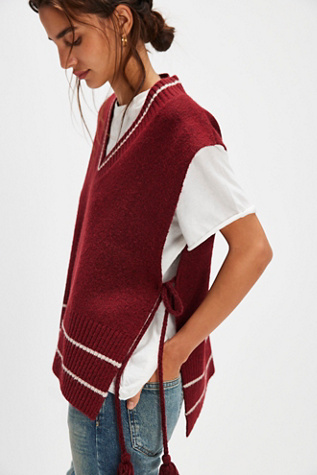 All Star Stripe Poncho Jacket At Free People In Red