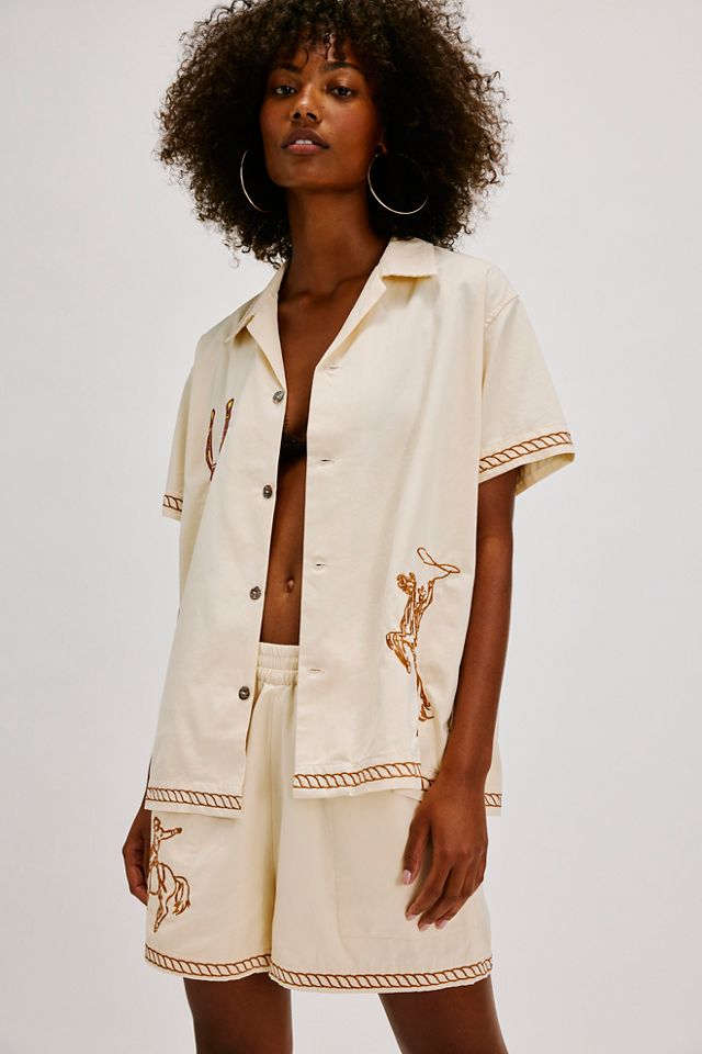 The Tales Yeehaw Embroidered Natural Shirt #3