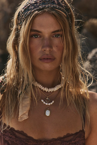 Gold Plated Waverly Necklace by Free People in Red