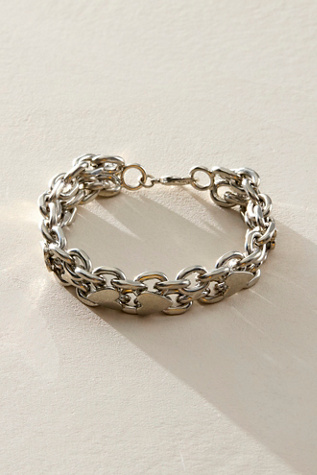 Lana Lock Heart Bracelet par Free People en Silver, pour femme