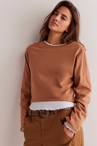 We The Free The Perfect Long-Sleeve Tee At Free People In Otter, Size: XS