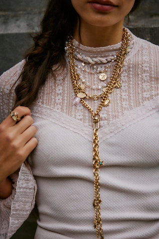 Wayward Extreme Layer Necklace at Free People in Gold/Blush