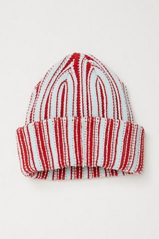 Desert Stripe Beanie at Free People in Red