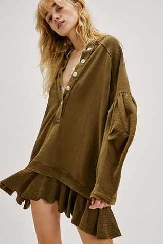 Zander Mini Dress at Free People in Seaweed, Size: Medium