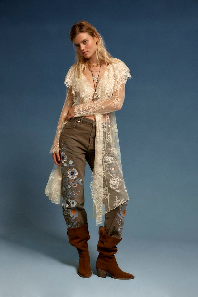 We The Free Willow Floral Embroidered Jeans #1