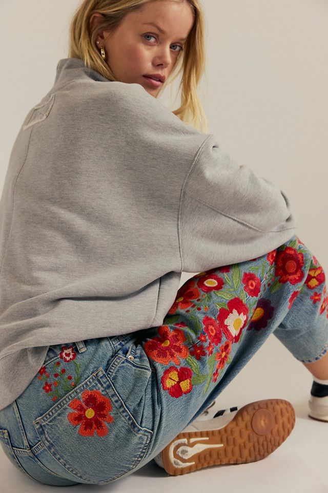 We The Free Willow Floral Embroidered Jeans #5