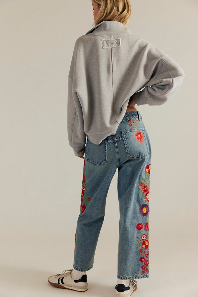 We The Free Willow Floral Embroidered Jeans #3