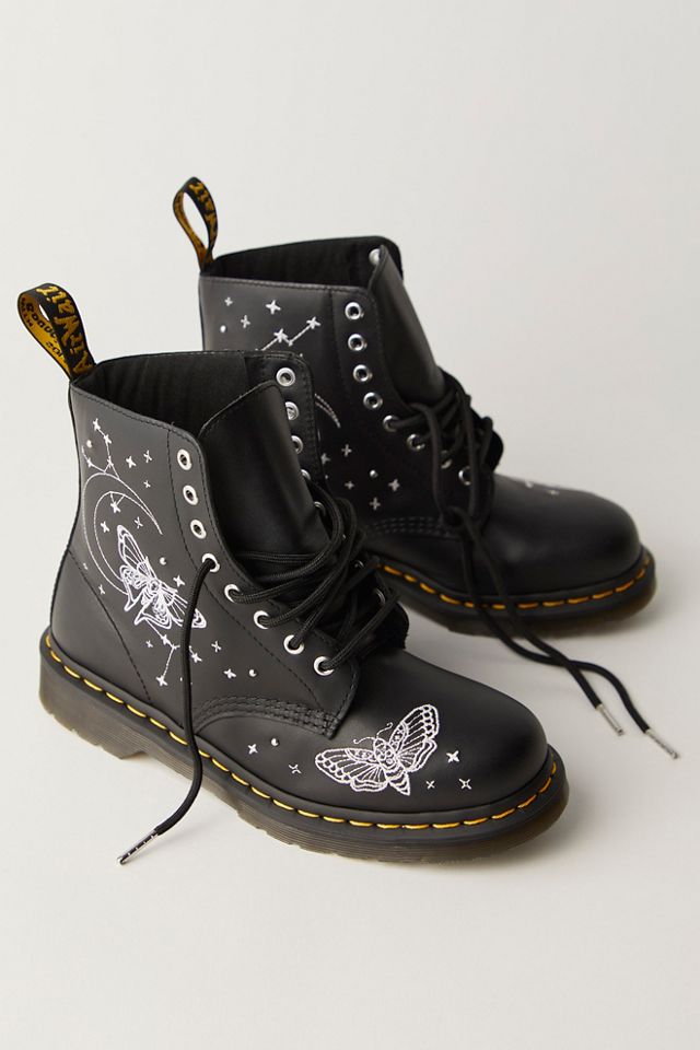 Dr. Martens 1460 Pascal Celestial Moth Embroidered Lace-Up