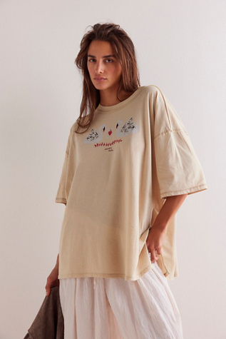 We The Free Love Birds Tee at Free People in Ivory, Size: Medium