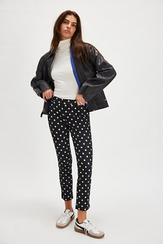 Molly Printed Slim Pants At Free People In Polka Dot, Size: US 6