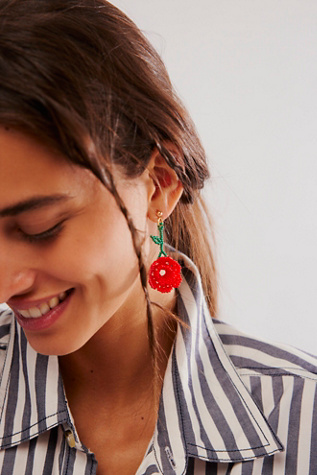 Casa Clara Rosa Dangle Earrings at Free People in Red