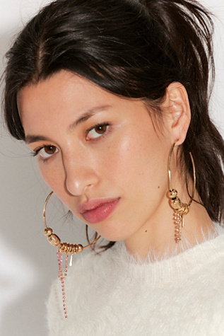 Flume Hoops by Free People in Gold