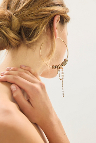 Flume Hoops by Free People in Gold