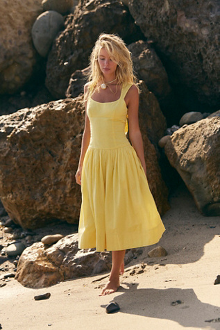 Best In Bows Midi by free-est at Free People in Lemon Meringue, Size: Small