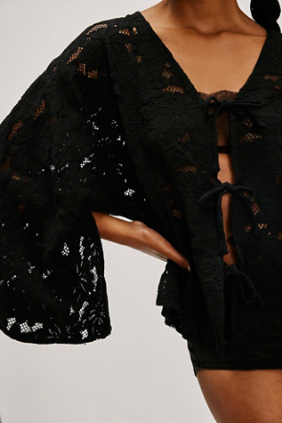 Romona Lace Kimono at Free People in Black