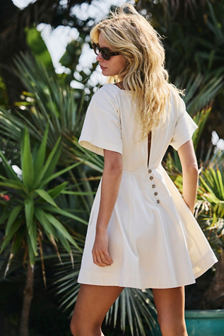 Breezy Chic Mini Dress by free-est at Free People in Tan, Size: M