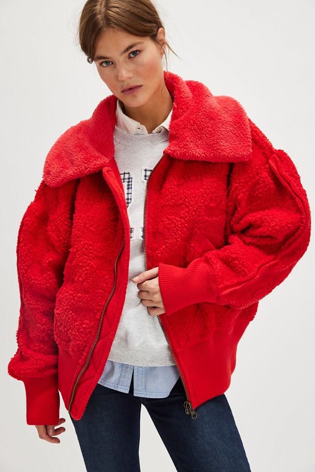 フリーピープル Free People Cozy Up Cardi レディース Sweaters High Risk Red Cozy Up Cardi | Free People