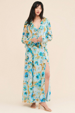 Rays for Days Wisteria Ruffled Maxi Dress