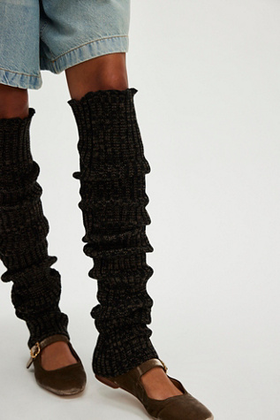 All The Drama Ribbed Legwarmers by High Heel Jungle at Free People in Grey