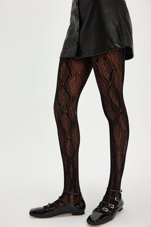 Sleek Snakeskin Tights