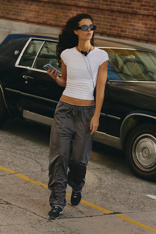 Roll With It Pants by FP Movement at Free People, Gun Metal, M
