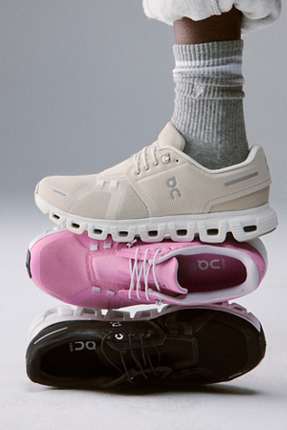 On Cloud 6 Sneakers at FP Movement, Pearl/White, US 7