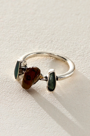 Protector Ring at Free People in Silver/Tigers Eye, Size: 7